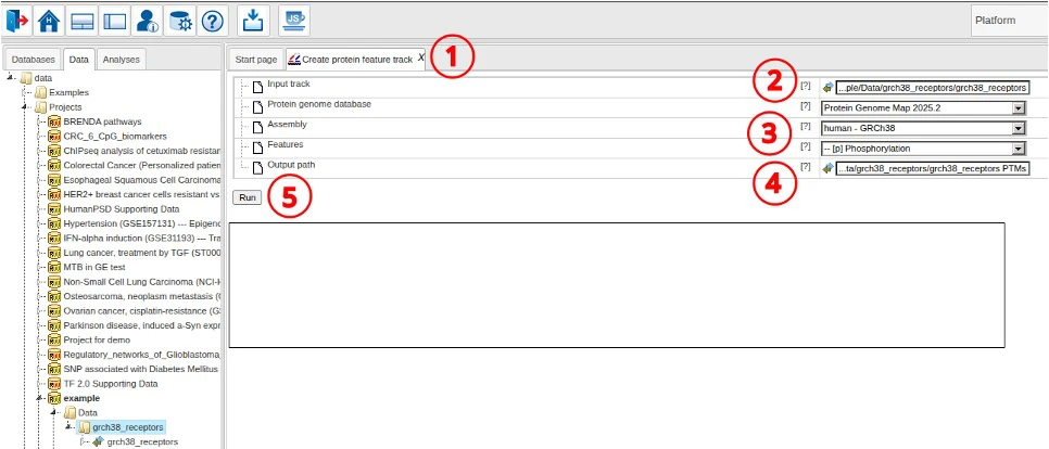 protein feature track extraction