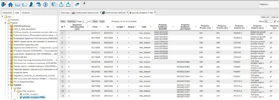 context menu of the output track
